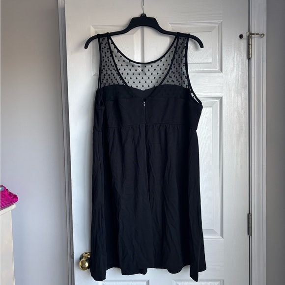 Torrid Black Dress with Sheer Polka Dot Detail - Picture 3 of 4